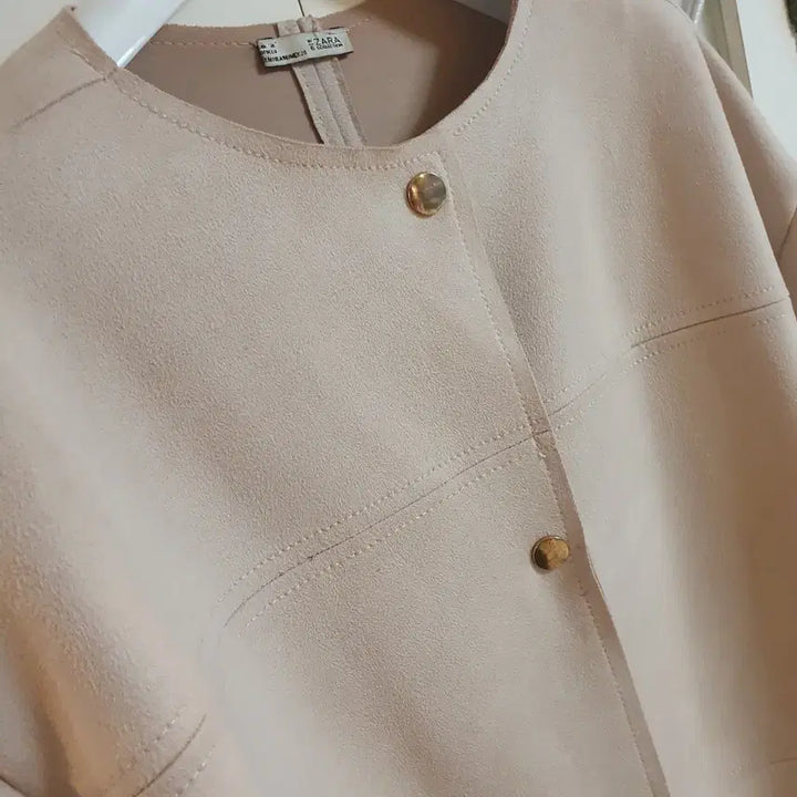 [BUNJANG] ZARA Suede Trench Coat (Beige) / 자라 스웨이드 자켓 트렌치코트/55-66