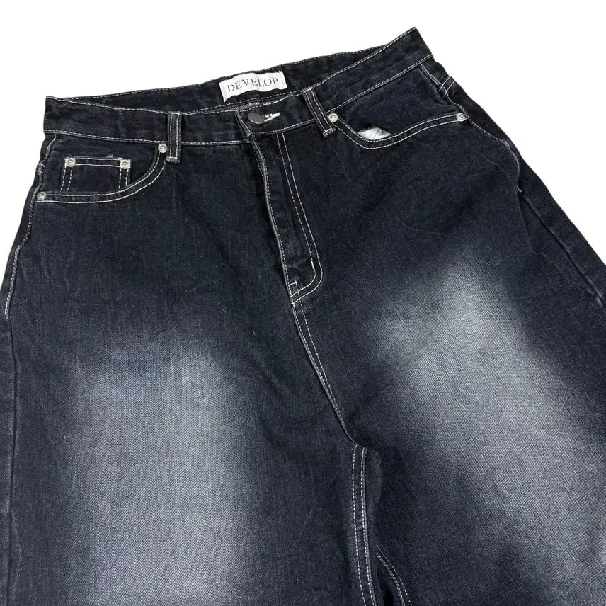 [BUNJANG] Develop Washed Black Denim Pants / Develop 워싱 블랙 데님 팬츠