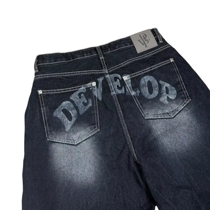 [BUNJANG] Develop Washed Black Denim Pants / Develop 워싱 블랙 데님 팬츠