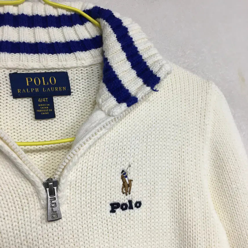 [BUNJANG] Ralph Lauren Polo Kids Half-Zip Knit Sweater / 랄프로렌폴로 키즈 반집업 니트 4Y