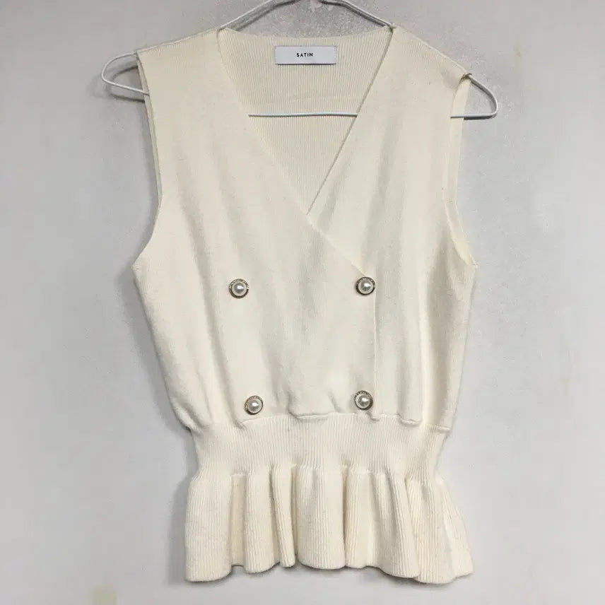 [BUNJANG] SATIN Peplum Knit Vest / SATIN 샤틴 페플럼 니트 베스트 85