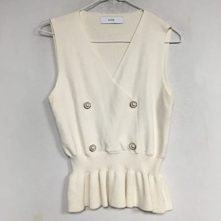 [BUNJANG] SATIN Peplum Knit Vest / SATIN 샤틴 페플럼 니트 베스트 85