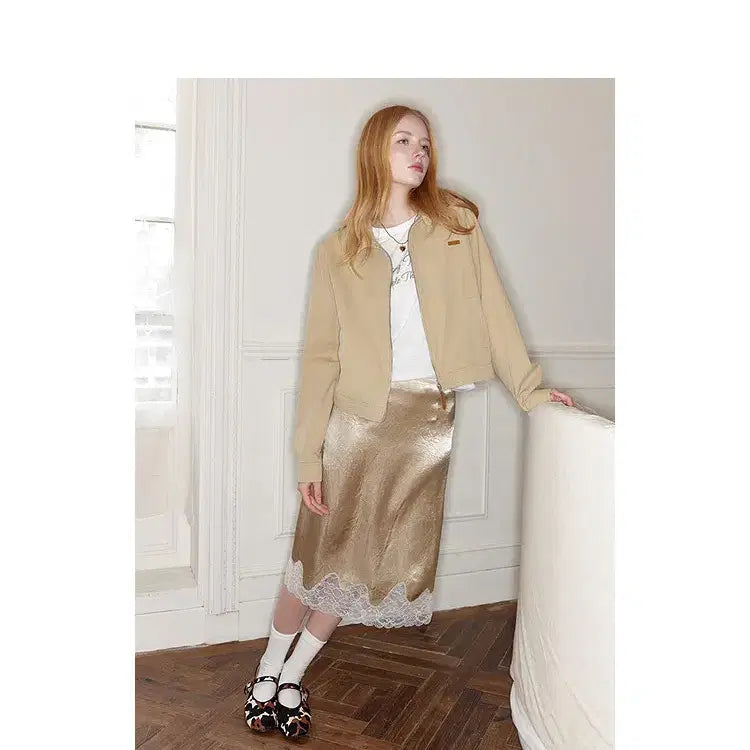 [BUNJANG] UENA American Retro Leather Workwear Short Jacket / UENA 우에나 아메리칸 레트로 가죽 라벨 워크웨어 숏 자켓