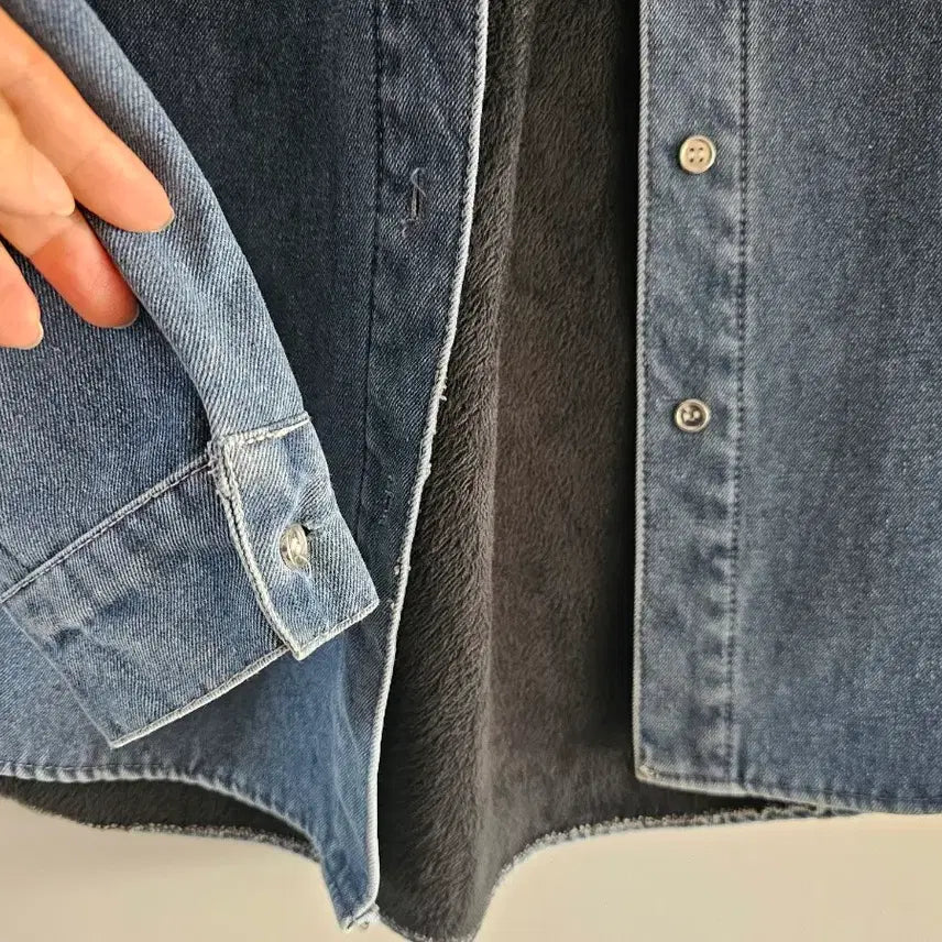 [BUNJANG] Denim Shirt Jacket with Fleece Lining / 기모 안감 데님 셔츠 자켓