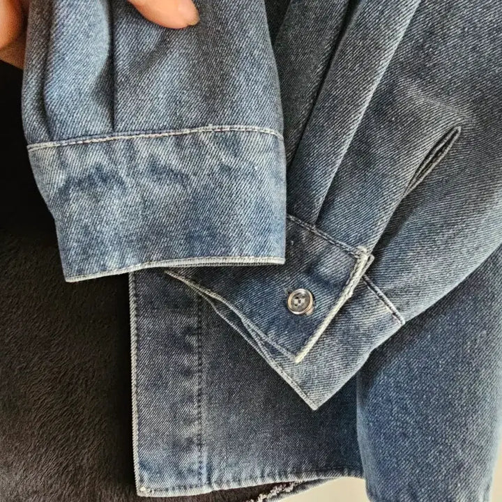 [BUNJANG] Denim Shirt Jacket with Fleece Lining / 기모 안감 데님 셔츠 자켓