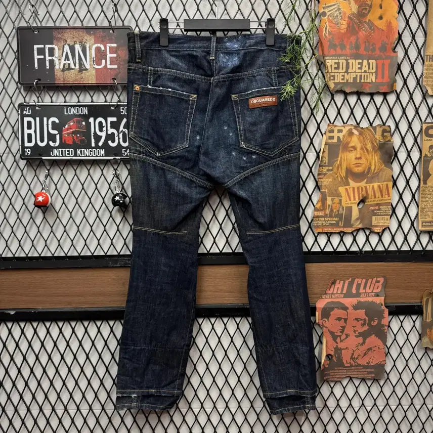 [BUNJANG] Dsquared2 D-Ring Biker Denim Pants / 디스퀘어드2 D링 바이커 데님 팬츠 전면 버클 포인트 진청