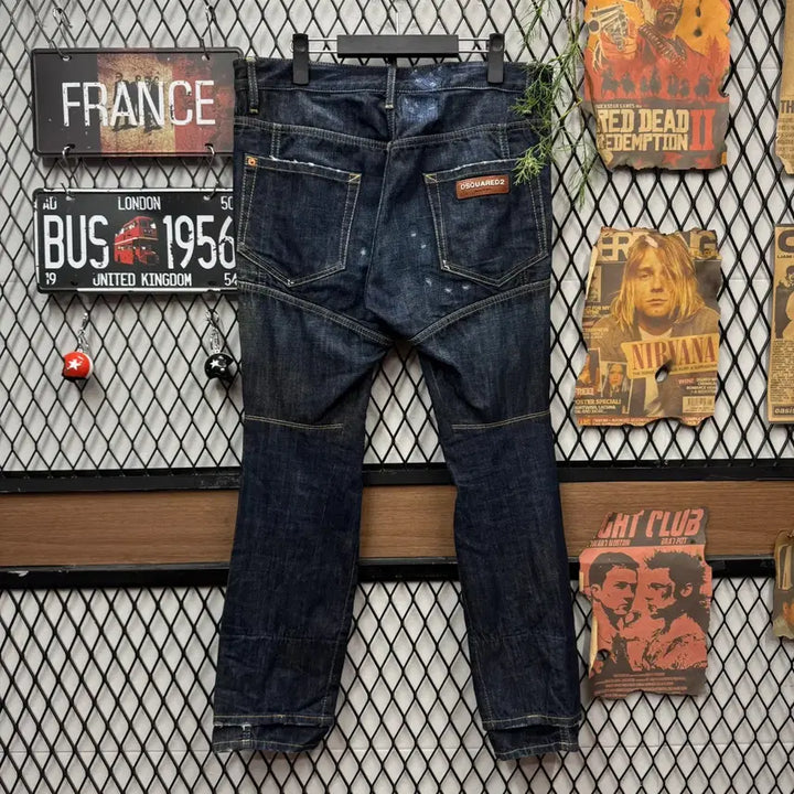 [BUNJANG] Dsquared2 D-Ring Biker Denim Pants / 디스퀘어드2 D링 바이커 데님 팬츠 전면 버클 포인트 진청