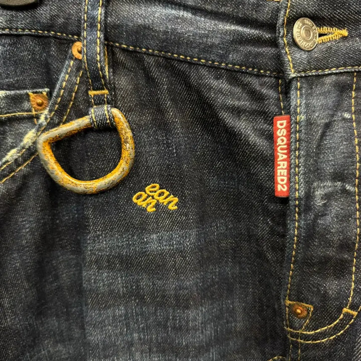 [BUNJANG] Dsquared2 D-Ring Biker Denim Pants / 디스퀘어드2 D링 바이커 데님 팬츠 전면 버클 포인트 진청