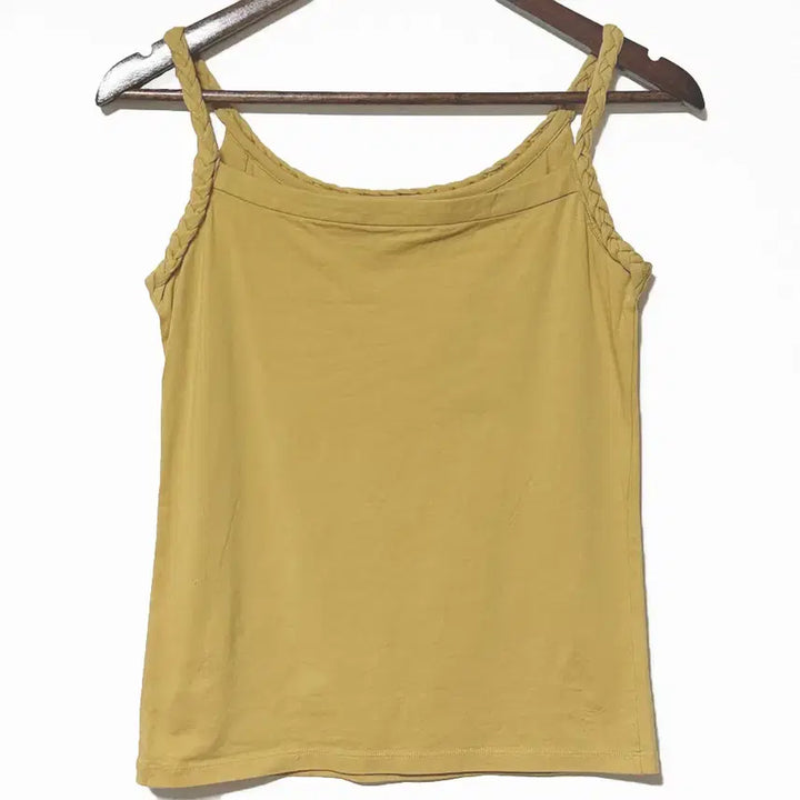 [BUNJANG] Vintage Twist Knit Cami Top / 일본빈티지 라운드 꽈배기끈나시 슬립티 머스터드 모리걸하구미룩갸루y2k