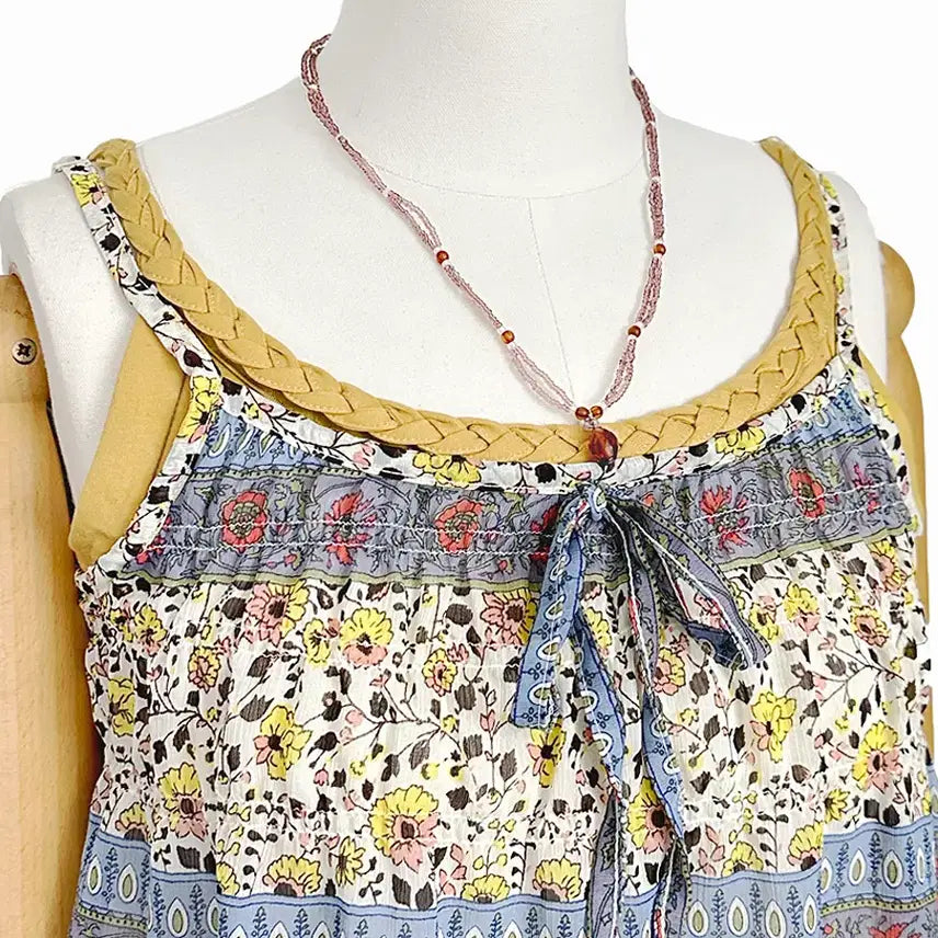 [BUNJANG] Vintage Twist Knit Cami Top / 일본빈티지 라운드 꽈배기끈나시 슬립티 머스터드 모리걸하구미룩갸루y2k