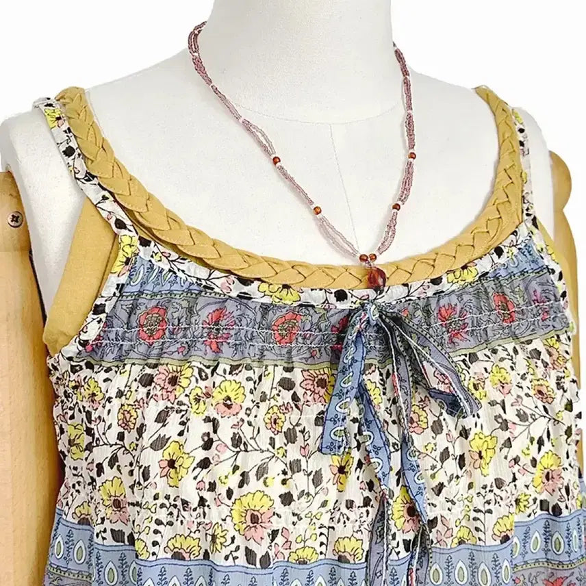 [BUNJANG] Vintage Twist Knit Cami Top / 일본빈티지 라운드 꽈배기끈나시 슬립티 머스터드 모리걸하구미룩갸루y2k