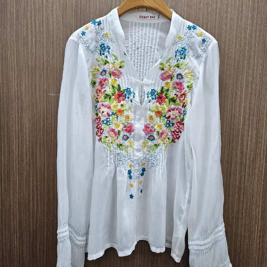 [BUNJANG] Johnny Was Floral Linen Blouse XS / 조니워스 (Johnny Was) 플라워 린넨 블라우스 XS(55)