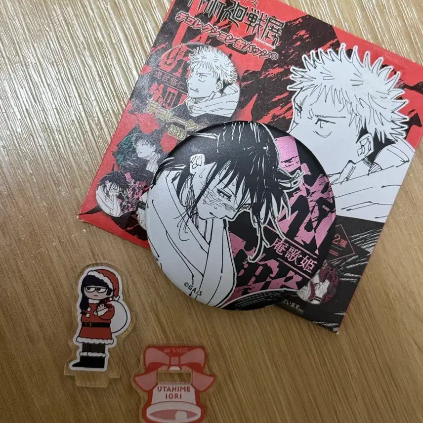 [BUNJANG] Jujutsu Kaisen Original Art Exhibition Uta Hime Bundle Set / 주술회전 원화전 캔뱃지+ 지로리 크리스마스 우타히메