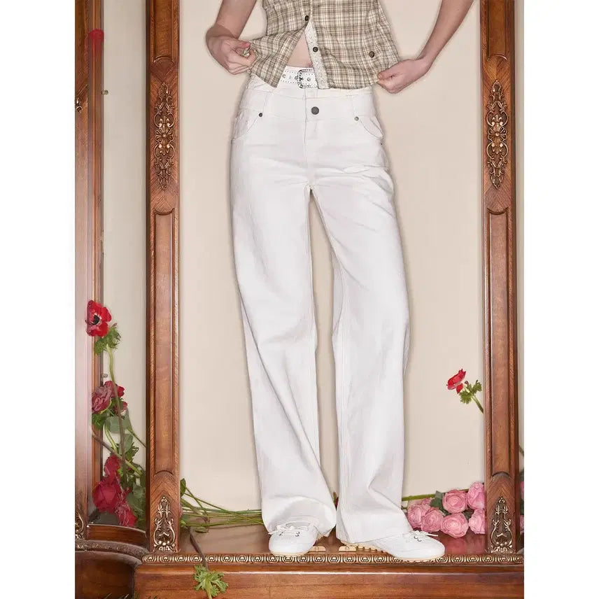 [BUNJANG] UENA White Washing Slimming Straight Leg Jeans / UENA 우에나 화이트 워싱 슬리밍 스트레이트 레그 진