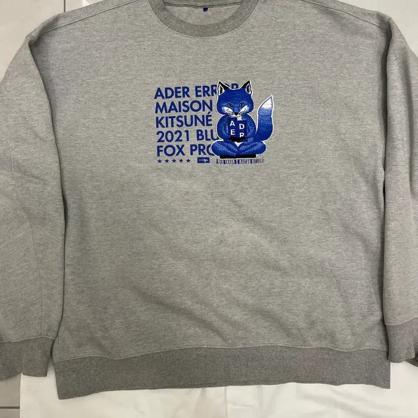 [BUNJANG] Ader Error Maison Kitsune Meditation Fox Sweatshirt / 아더에러 메종키츠네 메디테이션 폭스 스웻셔츠 그레이