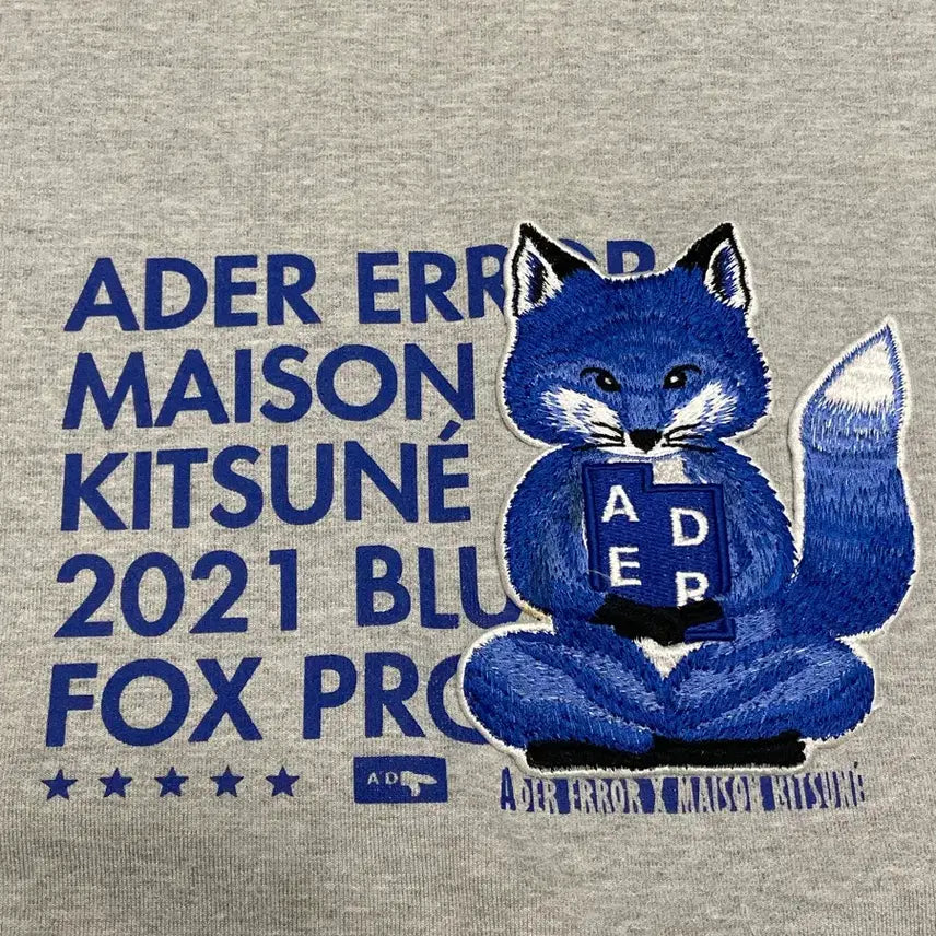 [BUNJANG] Ader Error Maison Kitsune Meditation Fox Sweatshirt / 아더에러 메종키츠네 메디테이션 폭스 스웻셔츠 그레이