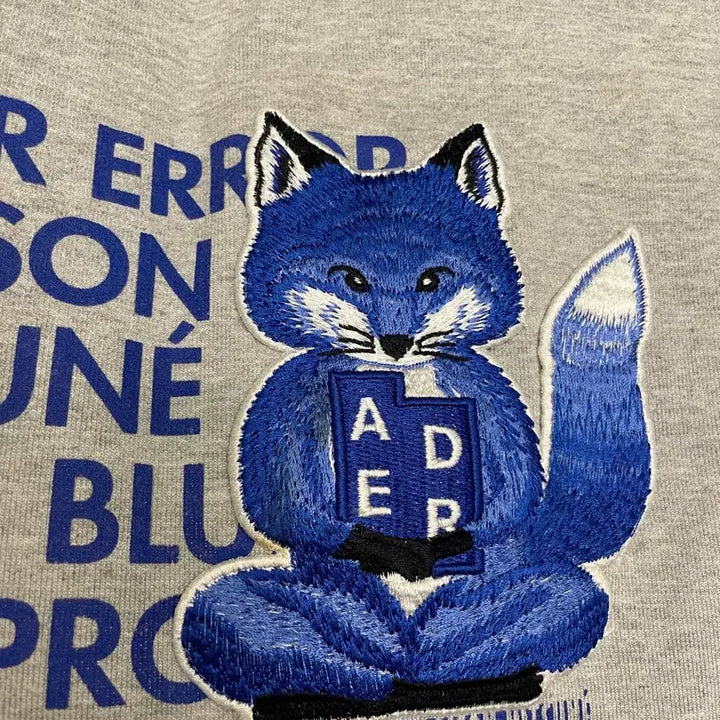 [BUNJANG] Ader Error Maison Kitsune Meditation Fox Sweatshirt / 아더에러 메종키츠네 메디테이션 폭스 스웻셔츠 그레이