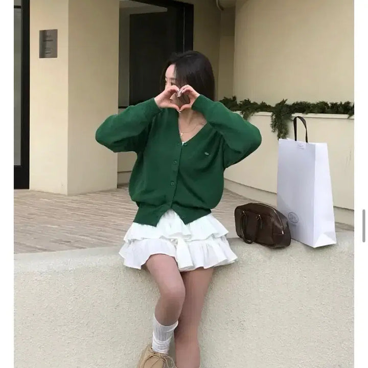 [SOLD OUT] 초록색 그린 봄 가디건 FREE 베이델리가디건