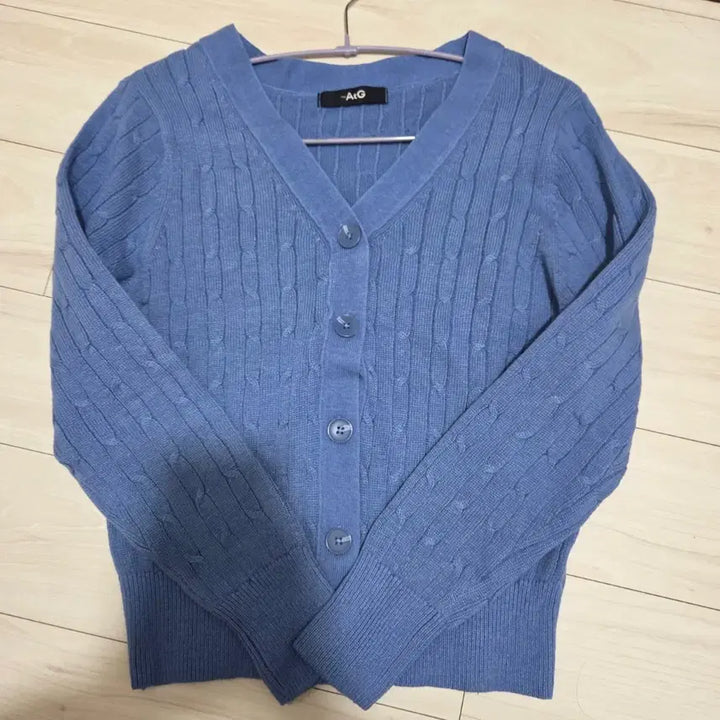 [BUNJANG] AtG Cable Knit Cardigan Blue / [새상품]AtG 케이블 니트 가디건 블루