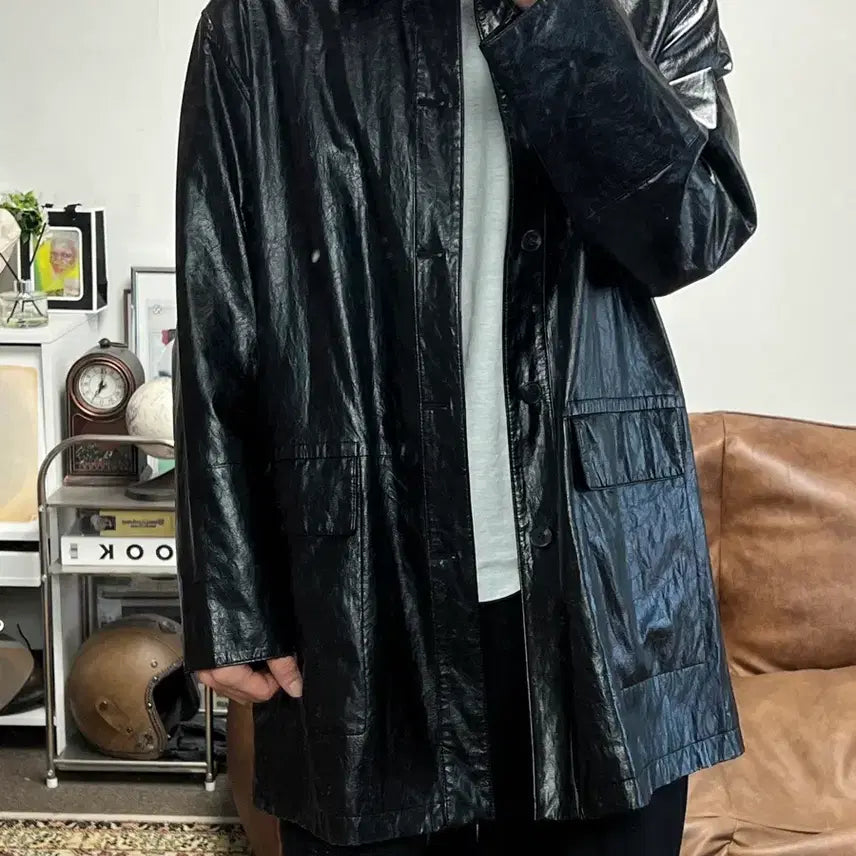[SOLD OUT] [XL] 비바스튜디오 비건레더 싱글 하프자켓