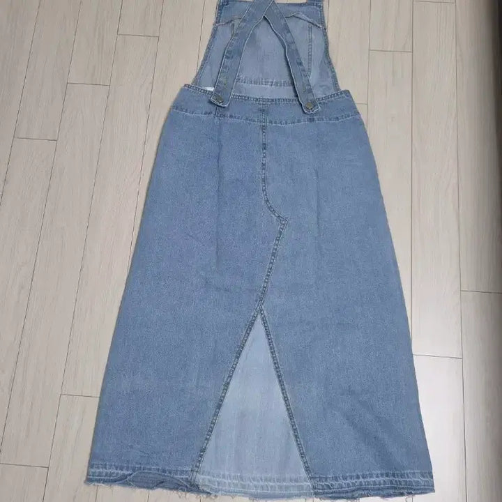[BUNJANG] Denim Jumpsuit Skirt / 데님 멜빵 스커트 점프수트  <거의새상품>