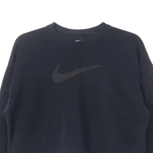 [BUNJANG] Nike Big Swoosh Crop Sweatshirt (Black, M) / 나이키 빅 스우시 로고 크롭 맨투맨 블랙 M