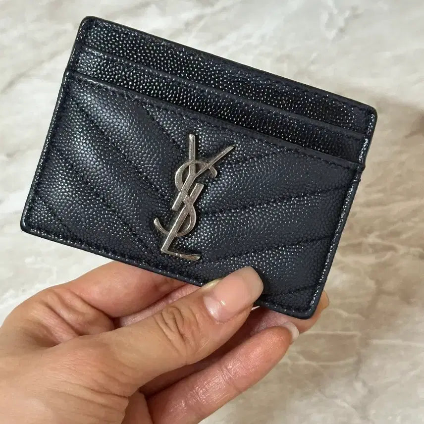 [BUNJANG] Saint Laurent Black Card Wallet / 생로랑 블랙 카드지갑