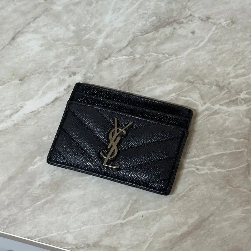 [BUNJANG] Saint Laurent Black Card Wallet / 생로랑 블랙 카드지갑