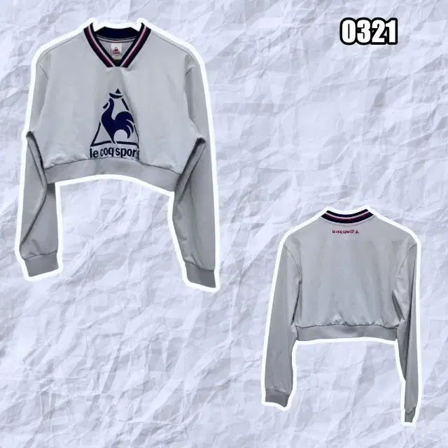 [BUNJANG] Le Coq Sportif Sunday Loose Fit Crop Sweatshirt / S 르꼬끄 선데이 루즈핏 크롭 맨투