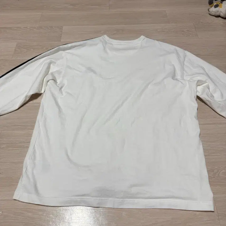 [BUNJANG] Adidas White Long Sleeve T-shirt / 아디다스 삼선 흰색 긴팔 티셔츠