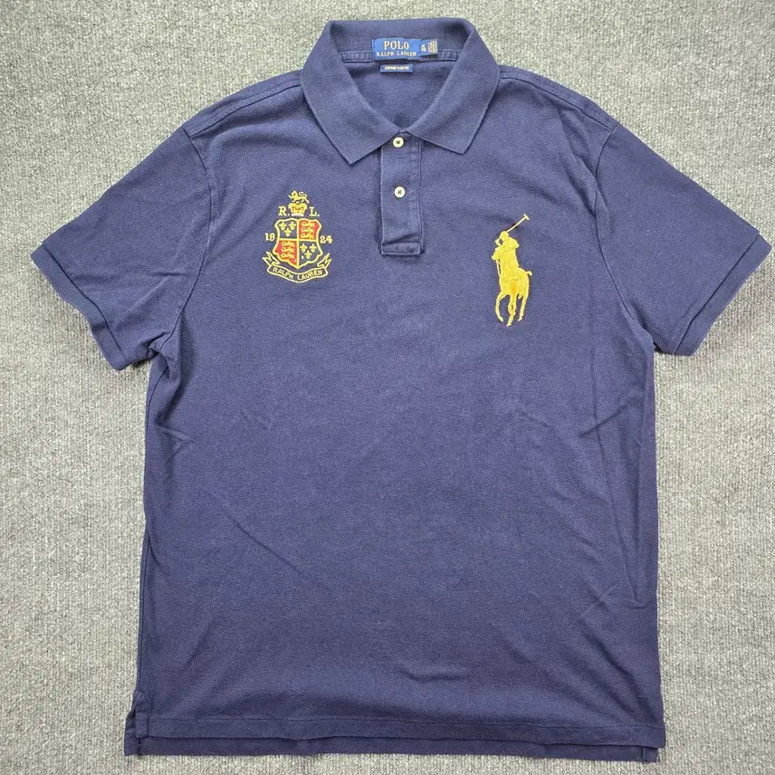 [BUNJANG] Polo Ralph Lauren Big Pony Crest Polo Shirt / 폴로 랄프로렌 빅포니 크레스트 카라티 네이비 골드