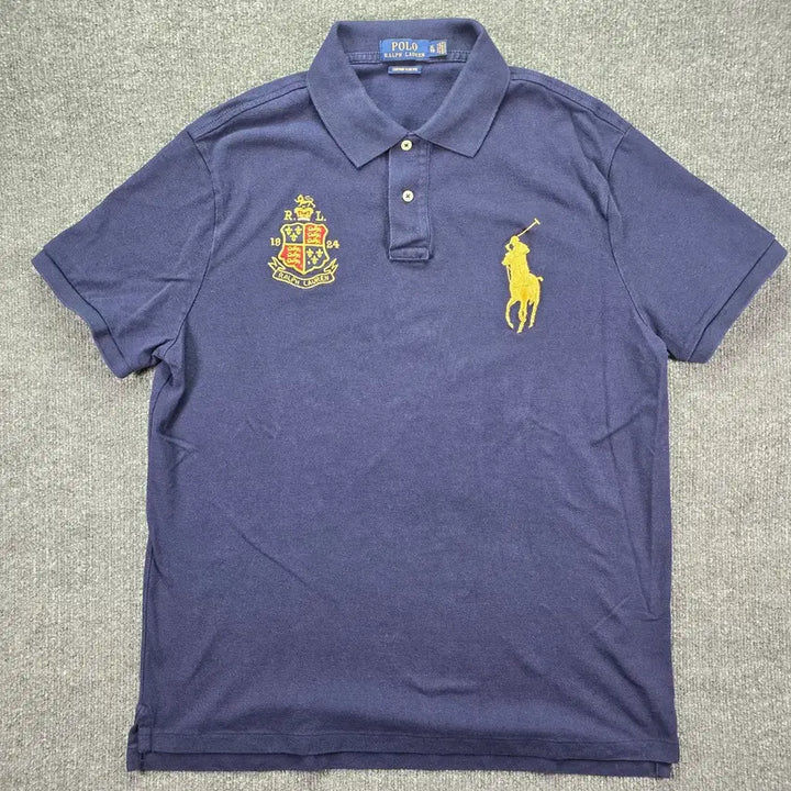 [BUNJANG] Polo Ralph Lauren Big Pony Crest Polo Shirt / 폴로 랄프로렌 빅포니 크레스트 카라티 네이비 골드