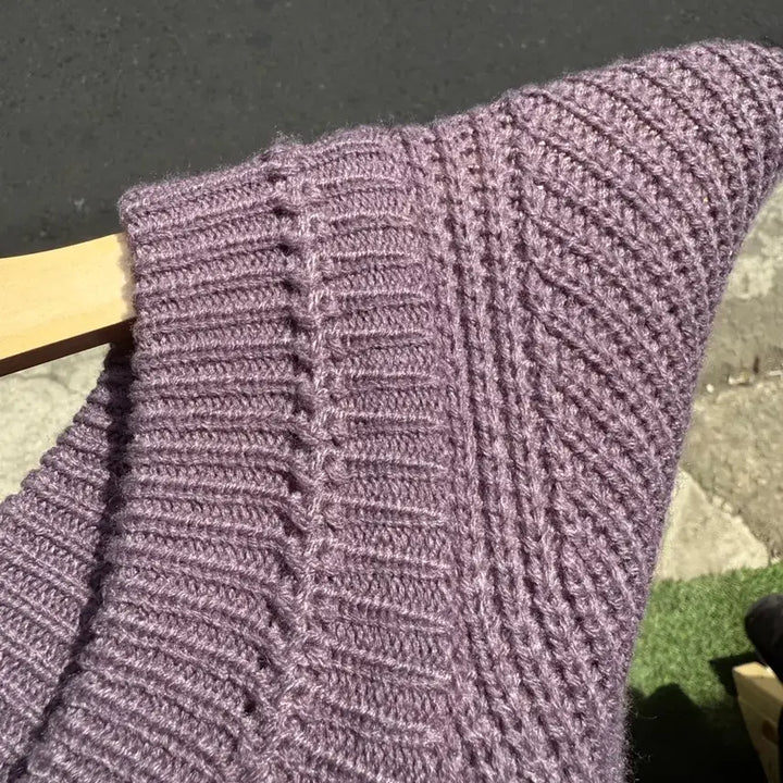 [BUNJANG] Sculptor Purple Knit Sweater / 스컬프터 퍼플 니트
