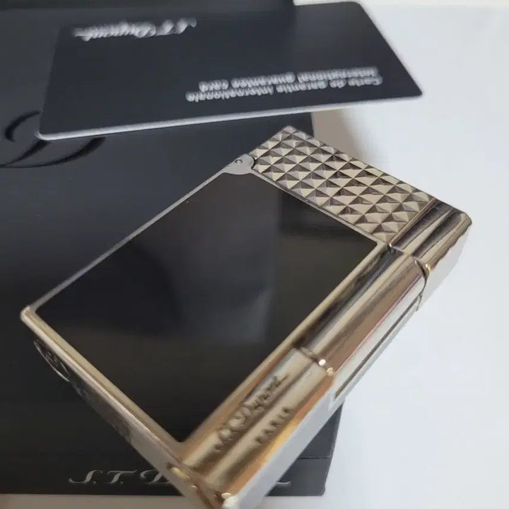 [BUNJANG] S.T. Dupont Line 2 Gatsby Lighter Black Lacquer Palladium / [풀세트] 듀퐁라이터 라인2 ca18067 블랙 래커 팔라듐 백금 듀퐁