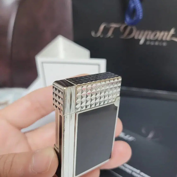 [BUNJANG] S.T. Dupont Line 2 Gatsby Lighter Black Lacquer Palladium / [풀세트] 듀퐁라이터 라인2 ca18067 블랙 래커 팔라듐 백금 듀퐁