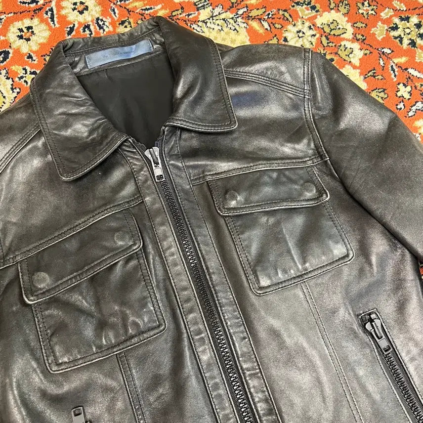 [BUNJANG] The T-shirt Museum Vintage Lambskin Single Rider Jacket / [S] 더티셔츠뮤지엄 빈티지 램스킨 싱글라이더 자켓