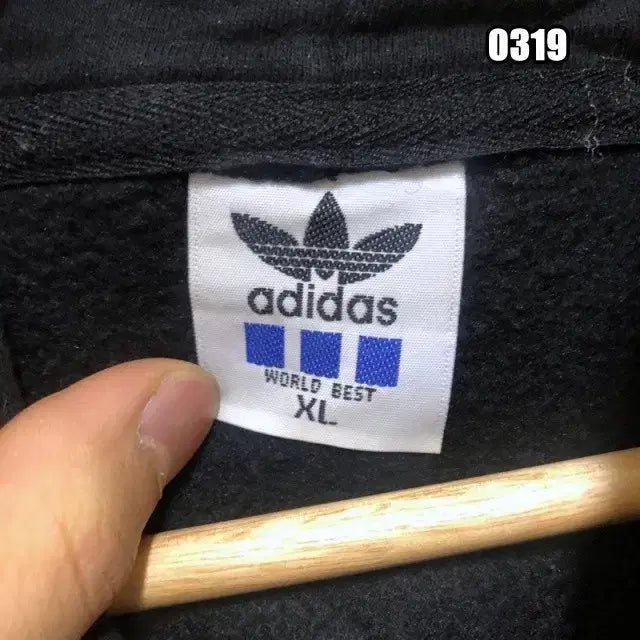 [BUNJANG] Adidas Big Logo Cropped Hoodie / XL 아디다스 빅 로고 크롭 후드티