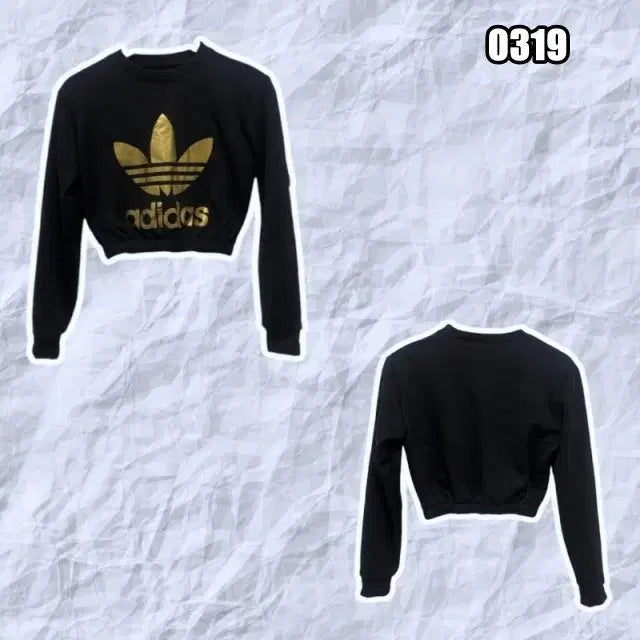[BUNJANG] Adidas Big Logo Cropped Hoodie / XL 아디다스 빅 로고 크롭 후드티