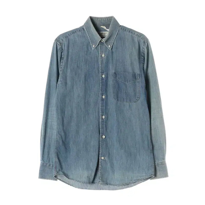 [BUNJANG] The Resume Washed Button-Down Denim Shirt (S) / 더리줌 워싱 버튼다운 데님 셔츠 S