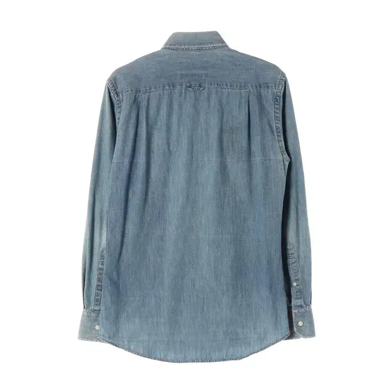[BUNJANG] The Resume Washed Button-Down Denim Shirt (S) / 더리줌 워싱 버튼다운 데님 셔츠 S