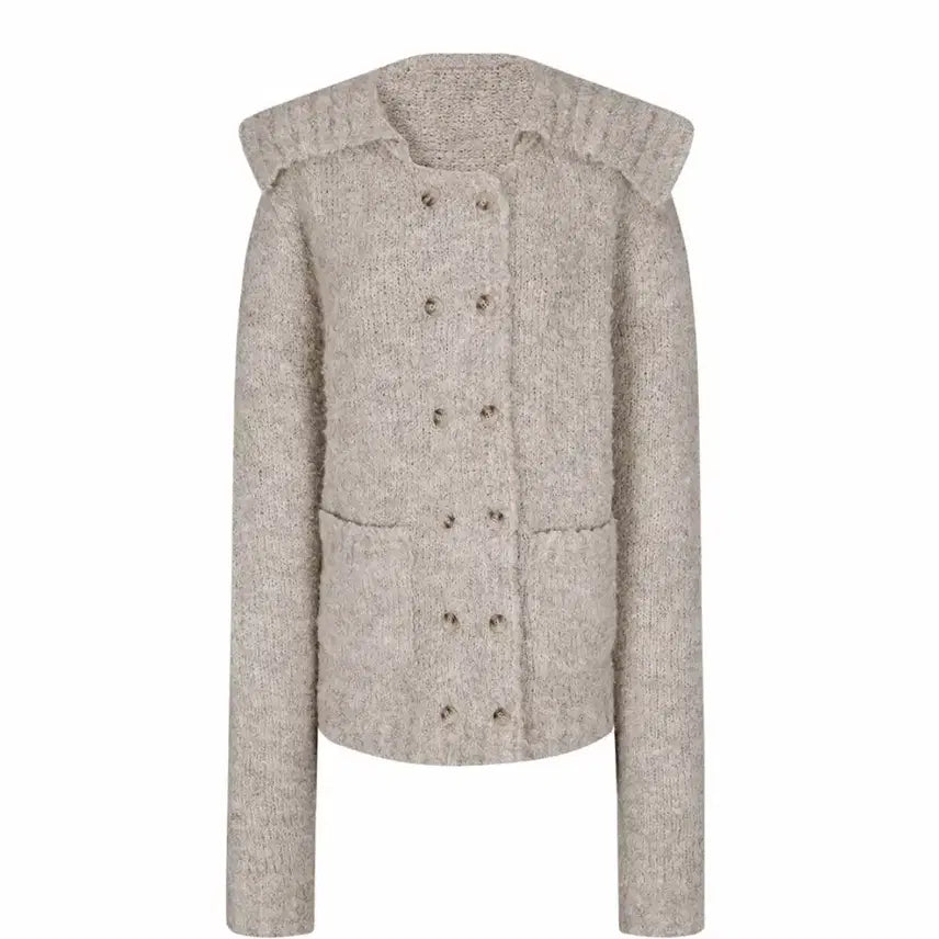 [BUNJANG] La Belle Blanc Double Sailor Knit Cocoa Set / 라벨르블랑 더블 세일러 니트 + 머플러 코코아