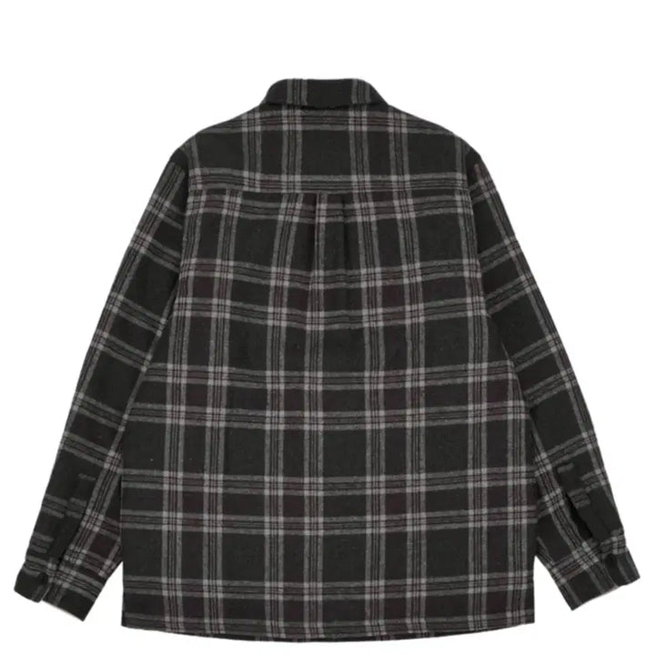 [BUNJANG] IAB Studio Check Shirt Jacket Gray Red XL / 아이앱 스튜디오 체크 셔츠 자켓 그레이 레드XL