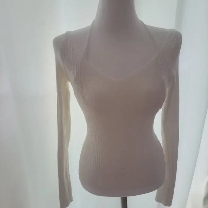 [BUNJANG] Generic Slim Fit Long Sleeve Ribbed Knit Top / 골지 티셔츠 긴팔티 44-55 슬림핏