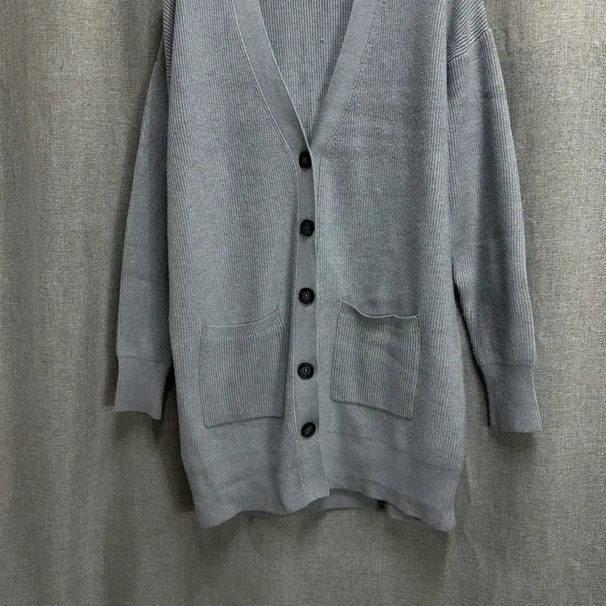 [BUNJANG] ZARA Long Ribbed V-Neck Cardigan / [L] 자라(ZARA) 롱 골지 브이넥 가디건