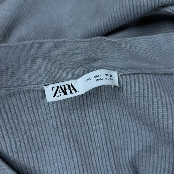 [BUNJANG] ZARA Long Ribbed V-Neck Cardigan / [L] 자라(ZARA) 롱 골지 브이넥 가디건