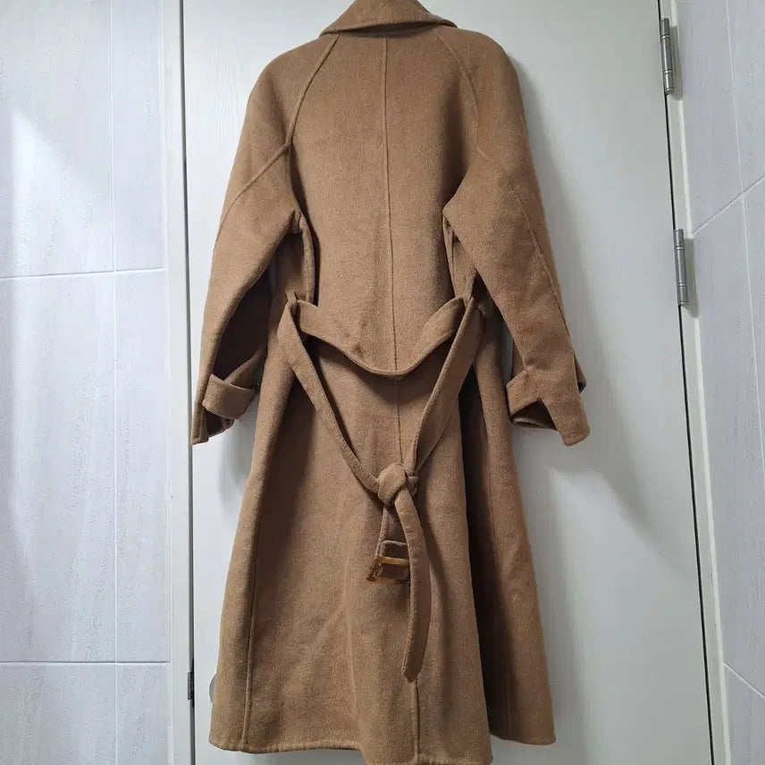 [BUNJANG] Camel Wool Blend Handmade Long Coat / 싱글 벨트 카멜 핸드메이드 롱 코트 (울70)