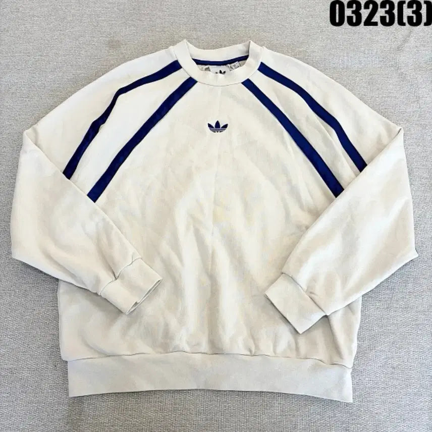 [SOLD OUT] S 아디다스 삼선 아이보리 맨투맨 0323(3)