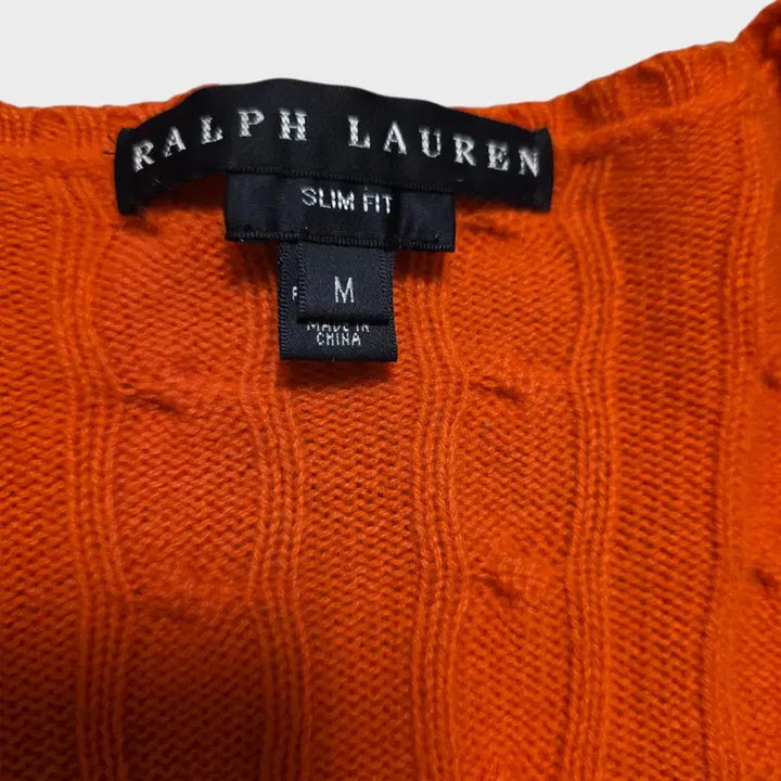 [BUNJANG] Ralph Lauren Cashmere Cable Knit Sweater / 랄프로렌 캐시미어 니트 오렌지 M