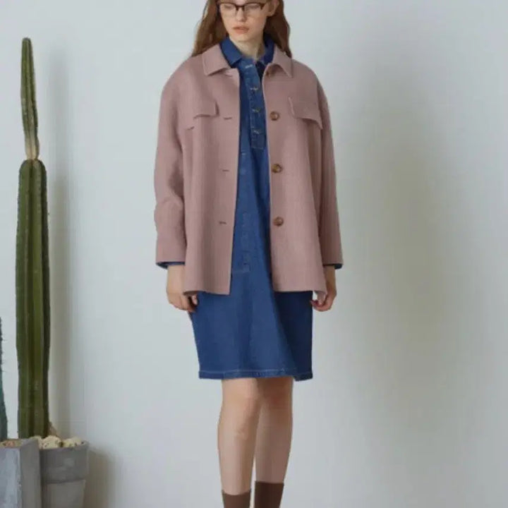 [BUNJANG] Co:**V**et Blanc Handmade Half Coat - Pink / 코벳블랑 핸드메이드 반코트 - 핑크 색상