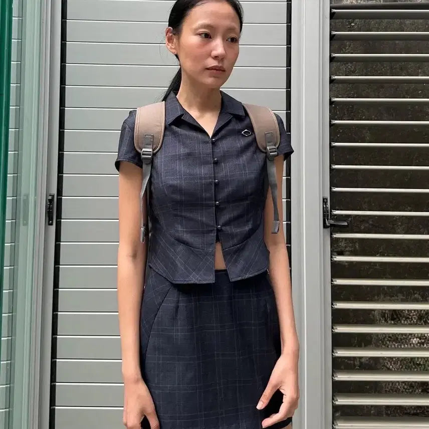 [BUNJANG] MISCHIEF Checkered Set Up - Shirt &amp; Skirt / 미스치프 체크 체커드 셋업 M 셔츠 치마